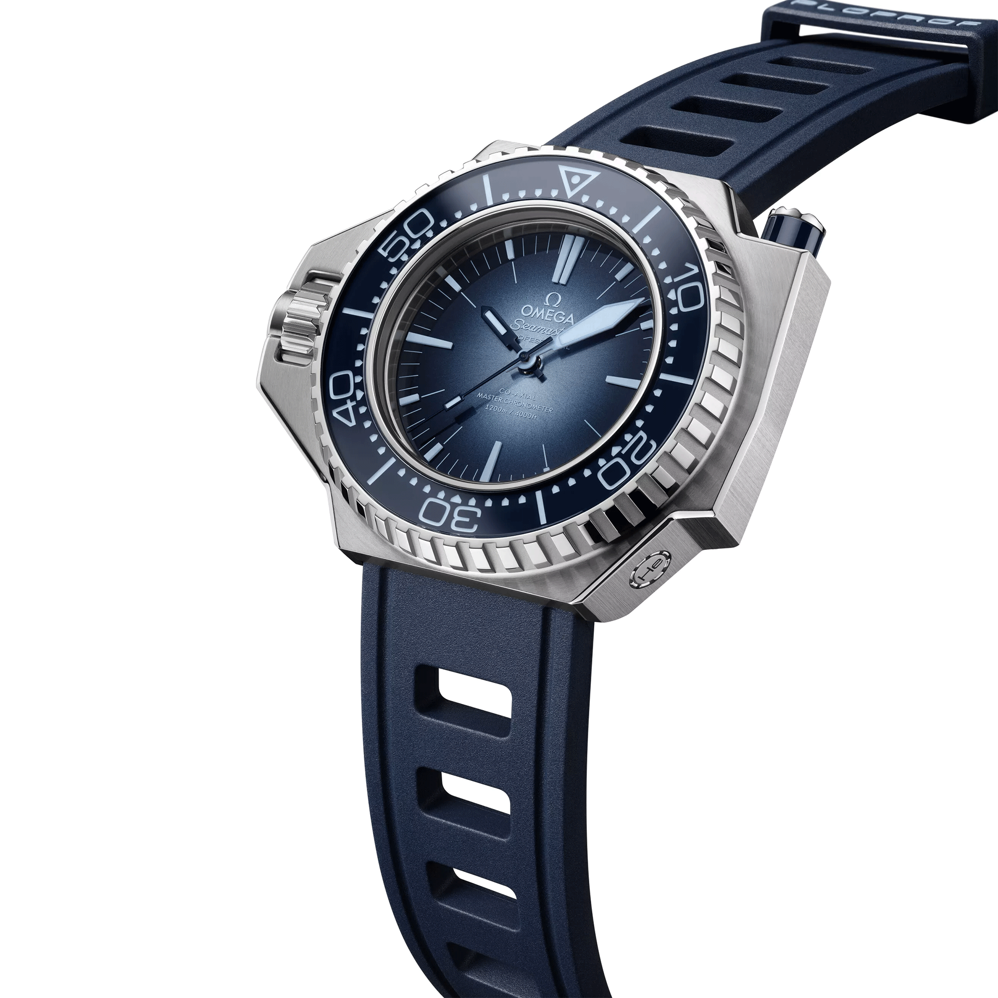 Montre Omega Seamaster Ploprof 1200M 75ème Anniversaire Co-Axial Master Chronometer cadran bleu bracelet caoutchouc 55 x 45 mm