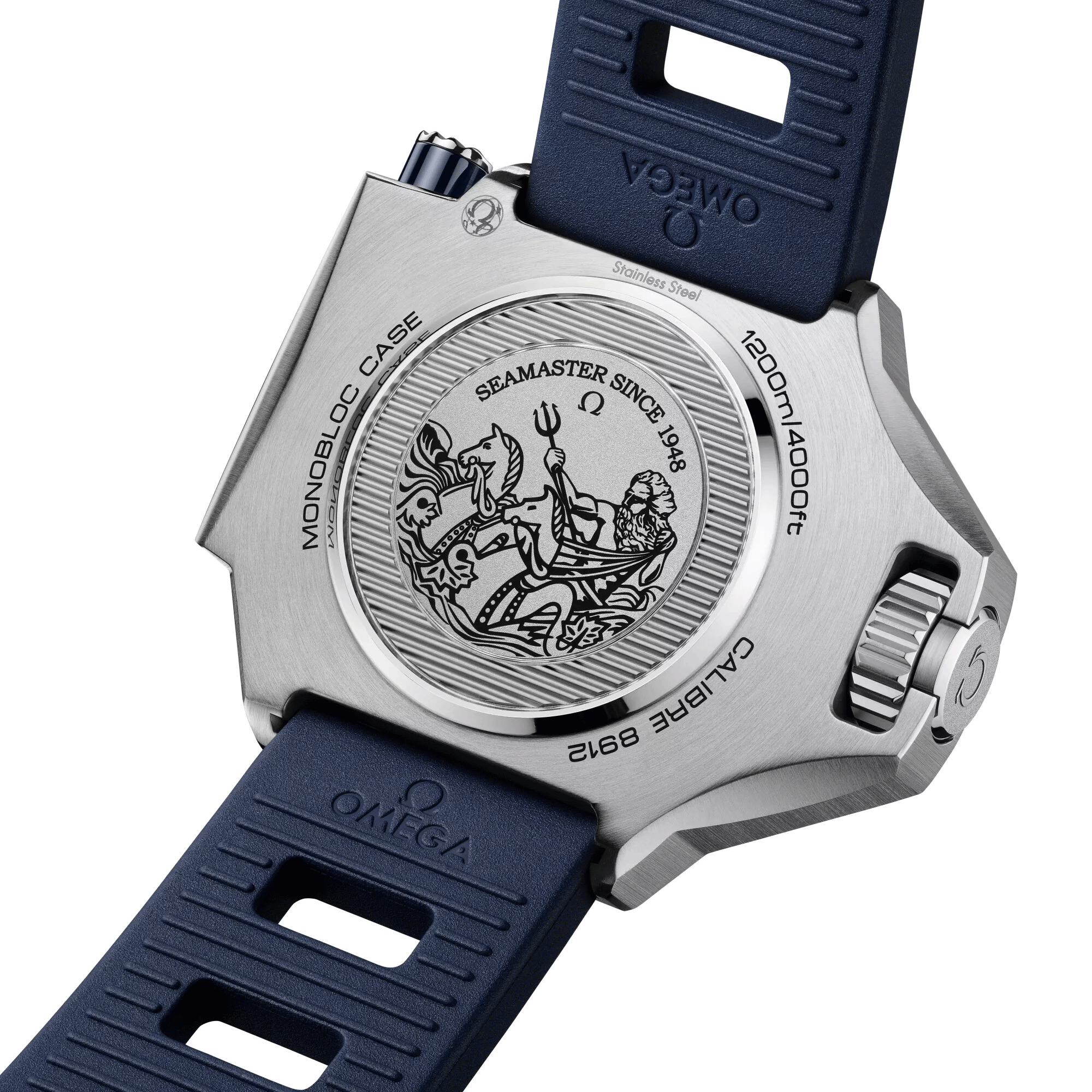 Montre Omega Seamaster Ploprof 1200M 75ème Anniversaire Co-Axial Master Chronometer cadran bleu bracelet caoutchouc 55 x 45 mm