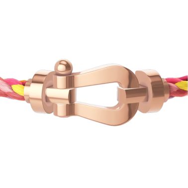 Bracelet Fred Force 10 moyen modèle en or rose et câble multicolore 0B0007-6B1148