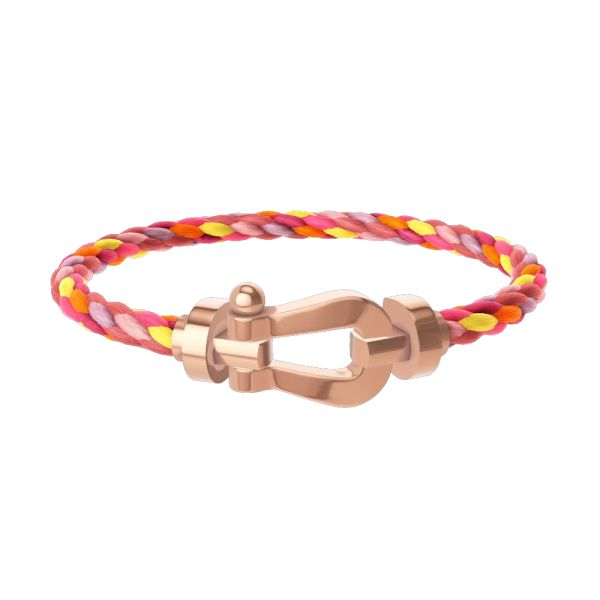 Bracelet Fred Force 10 moyen modèle en or rose et câble multicolore 0B0007-6B1148