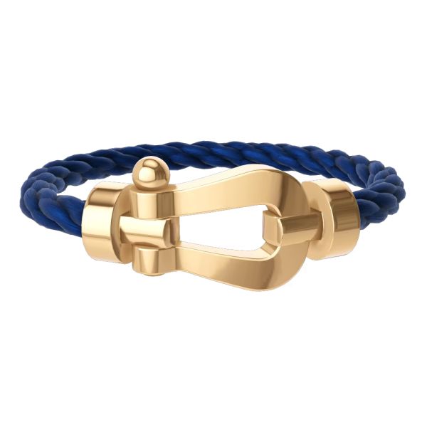 Bracelet Fred Force 10 modèle XL en or jaune et câble bleu 0B0165-6B1169