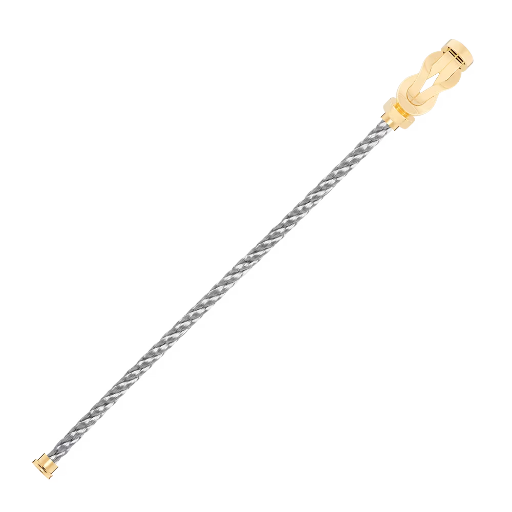 Bracelet Fred Chance Infinie grand modèle en or jaune et câble acier  0B0095-6B0110