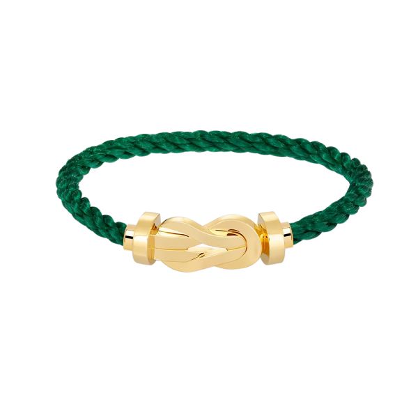 Fred Chance Infinie large model bracelet in yellow gold and emerald green cable 
