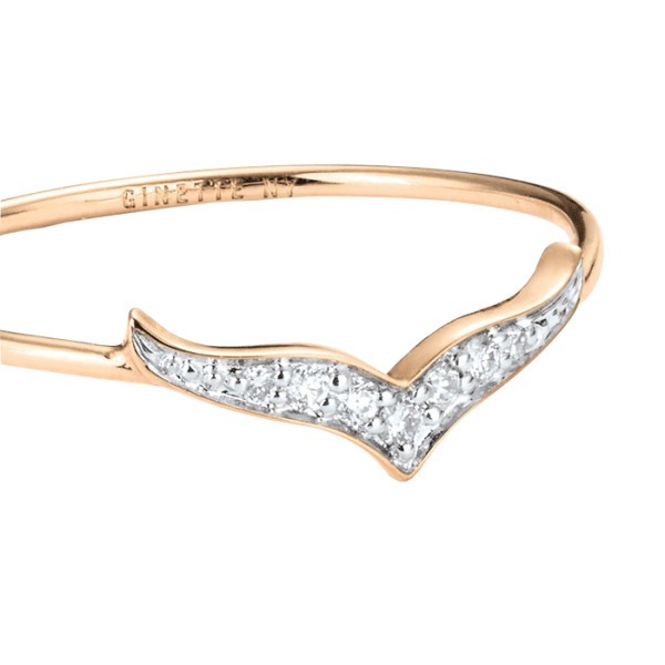 Bague Ginette NY Wise en or rose et diamants