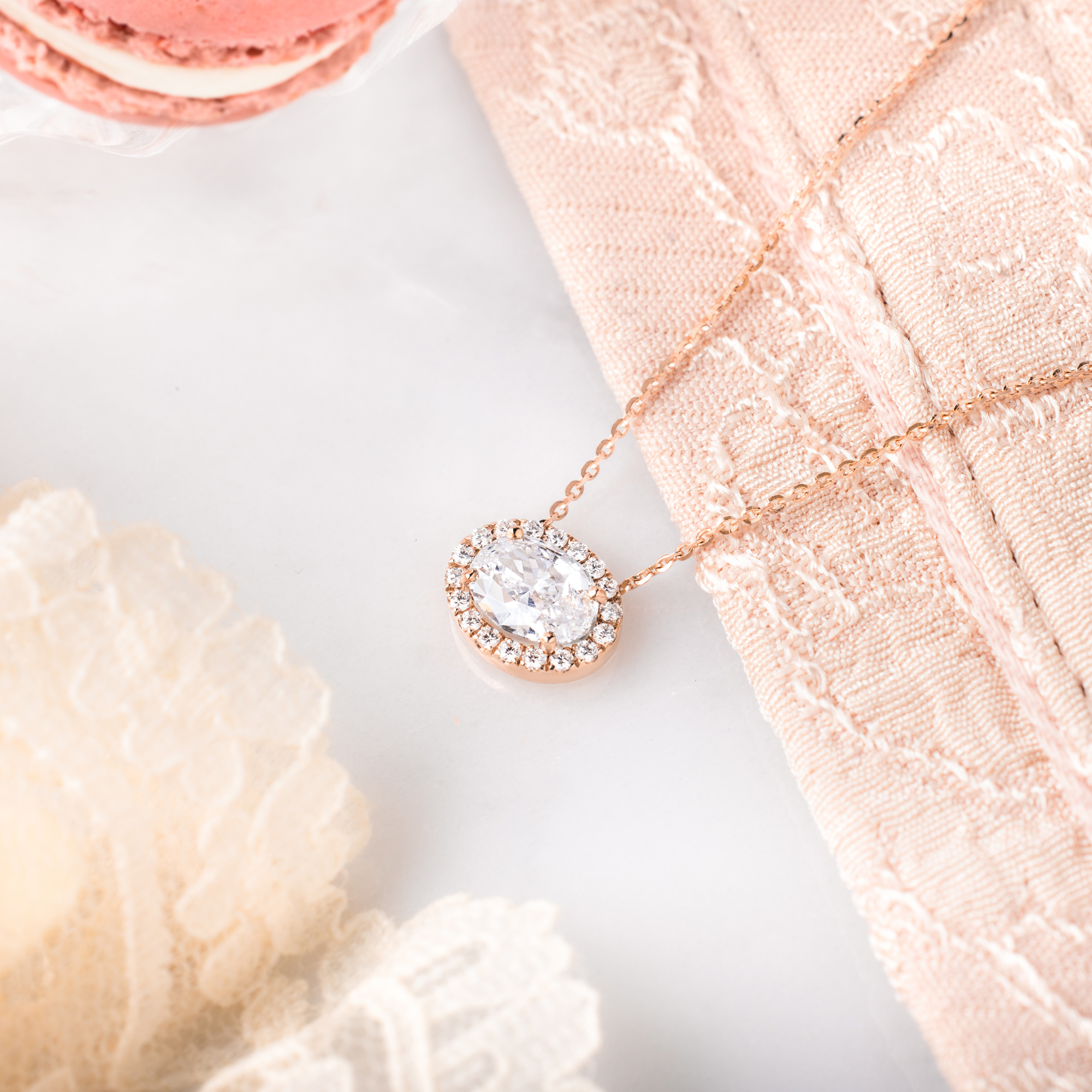 Collier Lepage Eléanor en or rose, émeraude et diamants