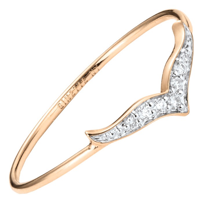 Bague Ginette NY Wise en or rose et diamants