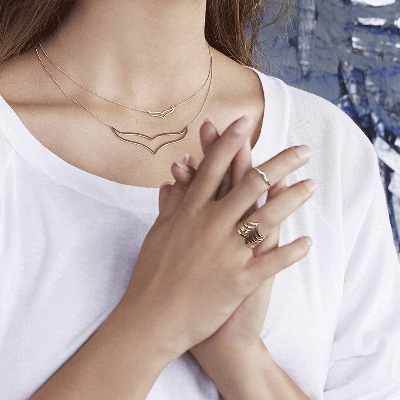 Bague Ginette NY Wise en or rose et diamants