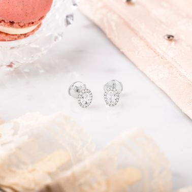 Lepage Eléanor earrings in white gold, sapphire and diamonds