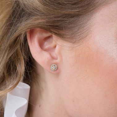 Boucles d'oreilles Lepage Victoria en or rose et diamants
