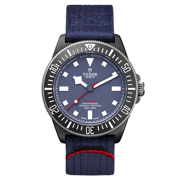 Tudor Pelagos FXD Alinghi Red Bull Racing Edition automatic watch blue dial blue fabric strap 42 mm