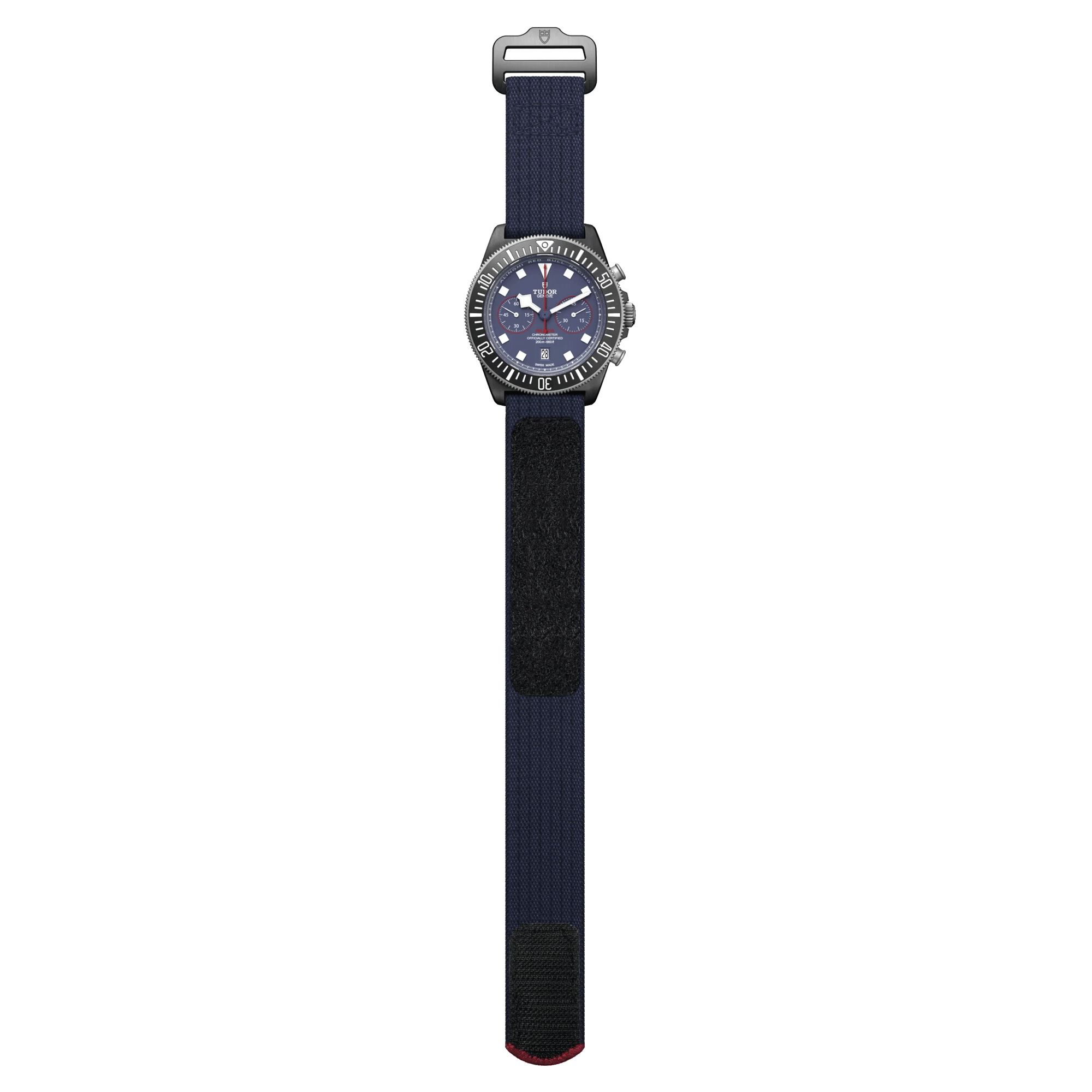 Montre Tudor Pelagos FXD Chrono Alinghi Red Bull Racing Edition automatique cadran bleu bracelet tissu bleu 43 mm M25807KN-0001