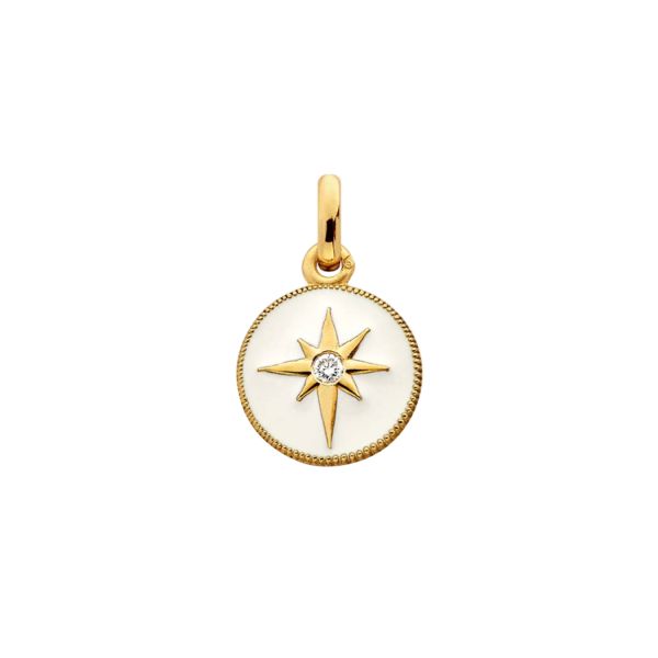 Médaille Arthus Bertrand Etoile Ivoire en or jaune et diamant J10728X000