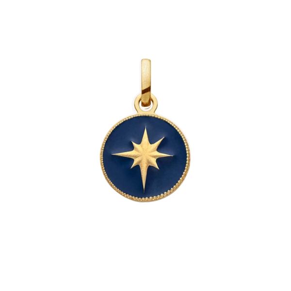 Arthus Bertrand Navy Blue Star medal in yellow gold