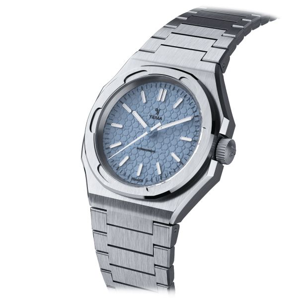 Montre Yema Urban Traveller automatique cadran bleu bracelet acier 39 mm YWTR23-GMS