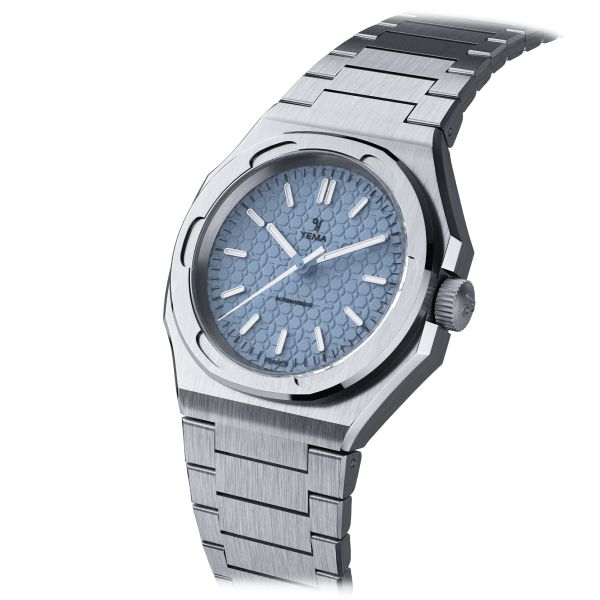Yema Urban Traveller automatic watch blue dial stainless steel bracelet 39 mm