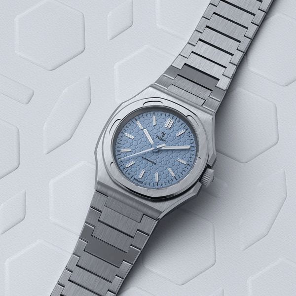 Yema Urban Traveller automatic watch blue dial stainless steel bracelet 39 mm