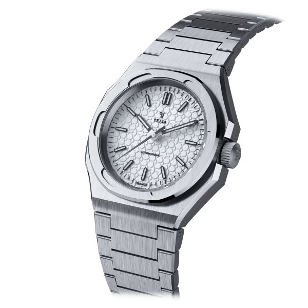 Yema Urban Traveller automatic watch white dial stainless steel bracelet 39 mm