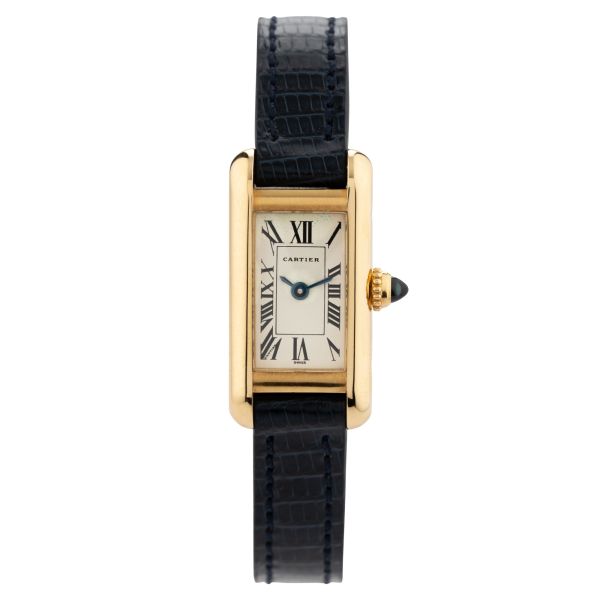 Montre Cartier Tank Mini Américaine 1380 en Or Jaune quartz 14 x 28 mm avec papiers