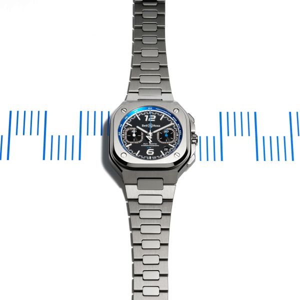 Bell & Ross BR 05 Chrono A523 Alpine Edition automatic black dial steel bracelet 42 mm