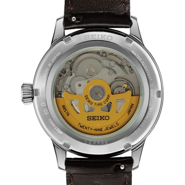 Montre Seiko Presage Cocktail "Midnight Mockinbird" automatique cadran vert bracelet acier 40,5 mm