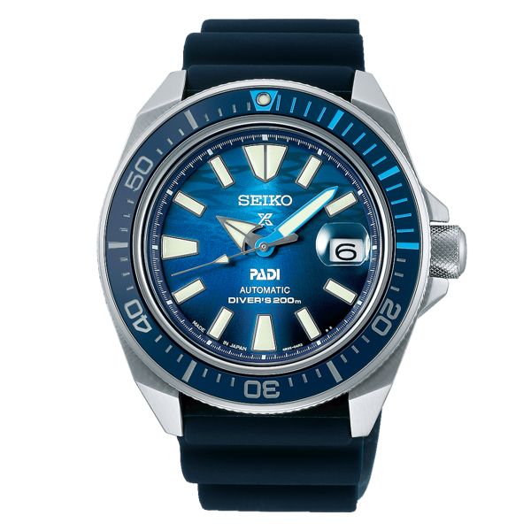 Montre Seiko Prospex Automatique Diver's "King Samouraï Great Blue" PADI cadran bleu bracelet silicone 43,8 mm