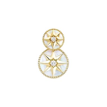 Boucle d'oreille Dior Rose des Vents en or jaune, diamants et nacre JRDV95232