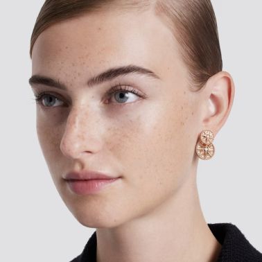 Boucle d'oreille Dior Rose des Vents en or rose et diamants JRDV94043