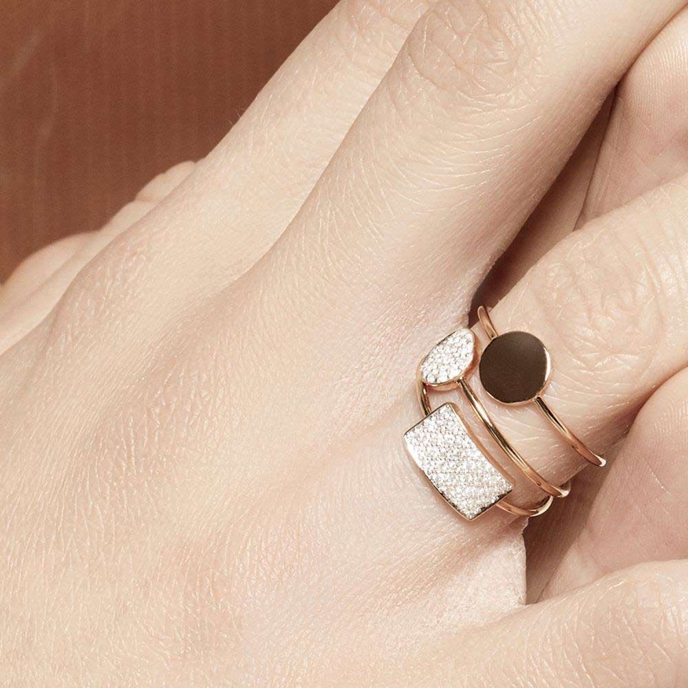 Bague Ginette NY Mini Ever Disc en or rose