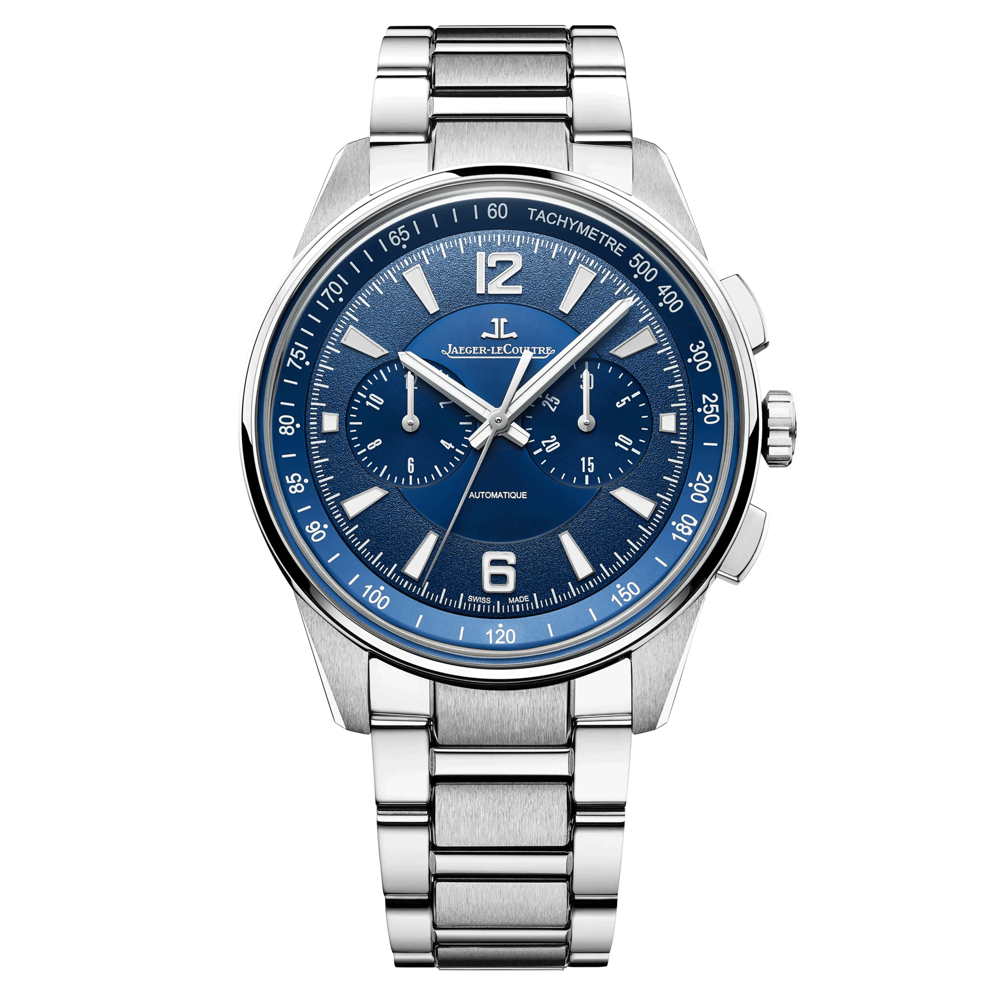 Montre Jaeger-LeCoultre Polaris Chronograph automatique cadran bleu bracelet acier 42 mm