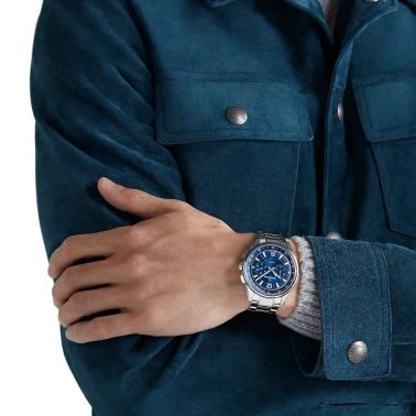 Montre Jaeger-LeCoultre Polaris Chronograph automatique cadran bleu bracelet acier 42 mm