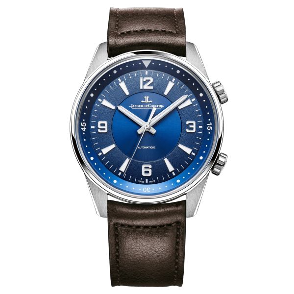 Montre Jaeger-LeCoultre Polaris automatic cadran bleu bracelet cuir brun 41 mm Q9008480