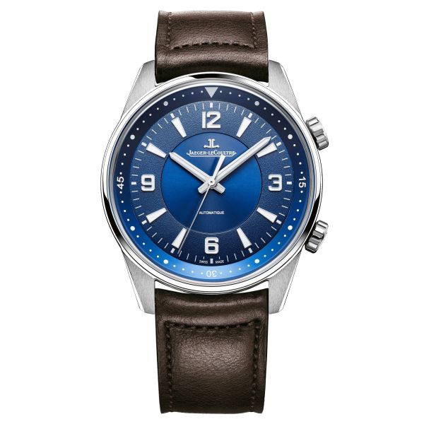 Montre Jaeger-LeCoultre Polaris automatic cadran bleu bracelet cuir brun 41 mm