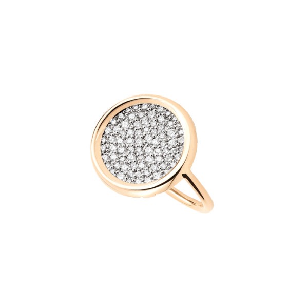 Bague Ginette NY Disc en or rose et diamants