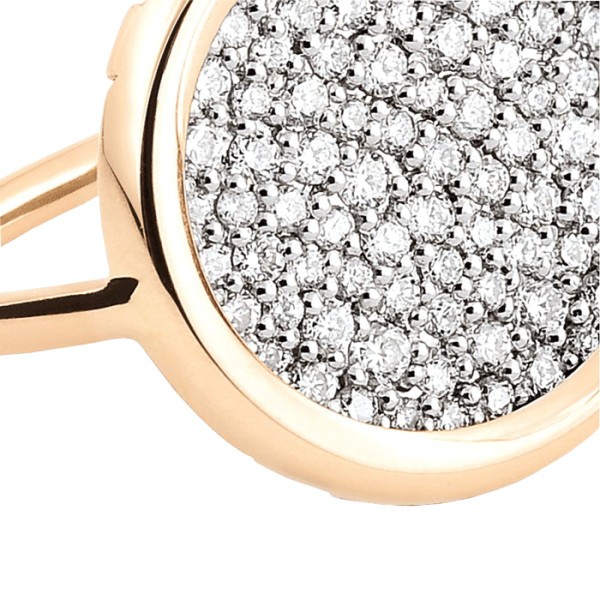 Bague Ginette NY Disc Ring en or rose et diamants