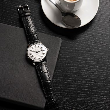 Frederique Constant Classics Premiere Automatic white dial leather strap 38,5 mm