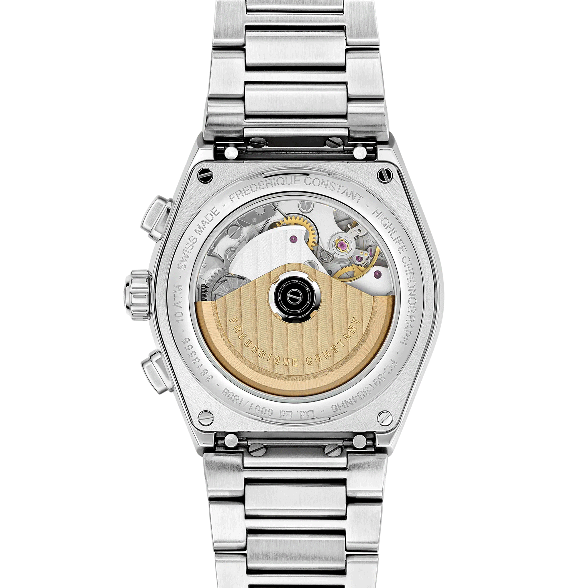 Frédérique Constant Highlife Chronograph Automatic panda dial steel bracelet 41 mm