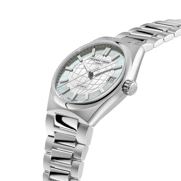 Frédérique Constant Highlife Ladies automatic watch white dial steel bracelet 34 mm