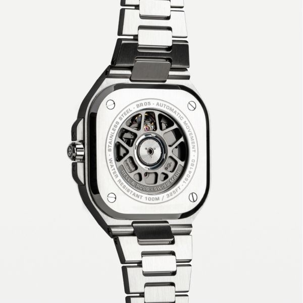 Montre Bell & Ross BR 05 GMT Sky Blue automatique cadran bleu bracelet acier 41 mm