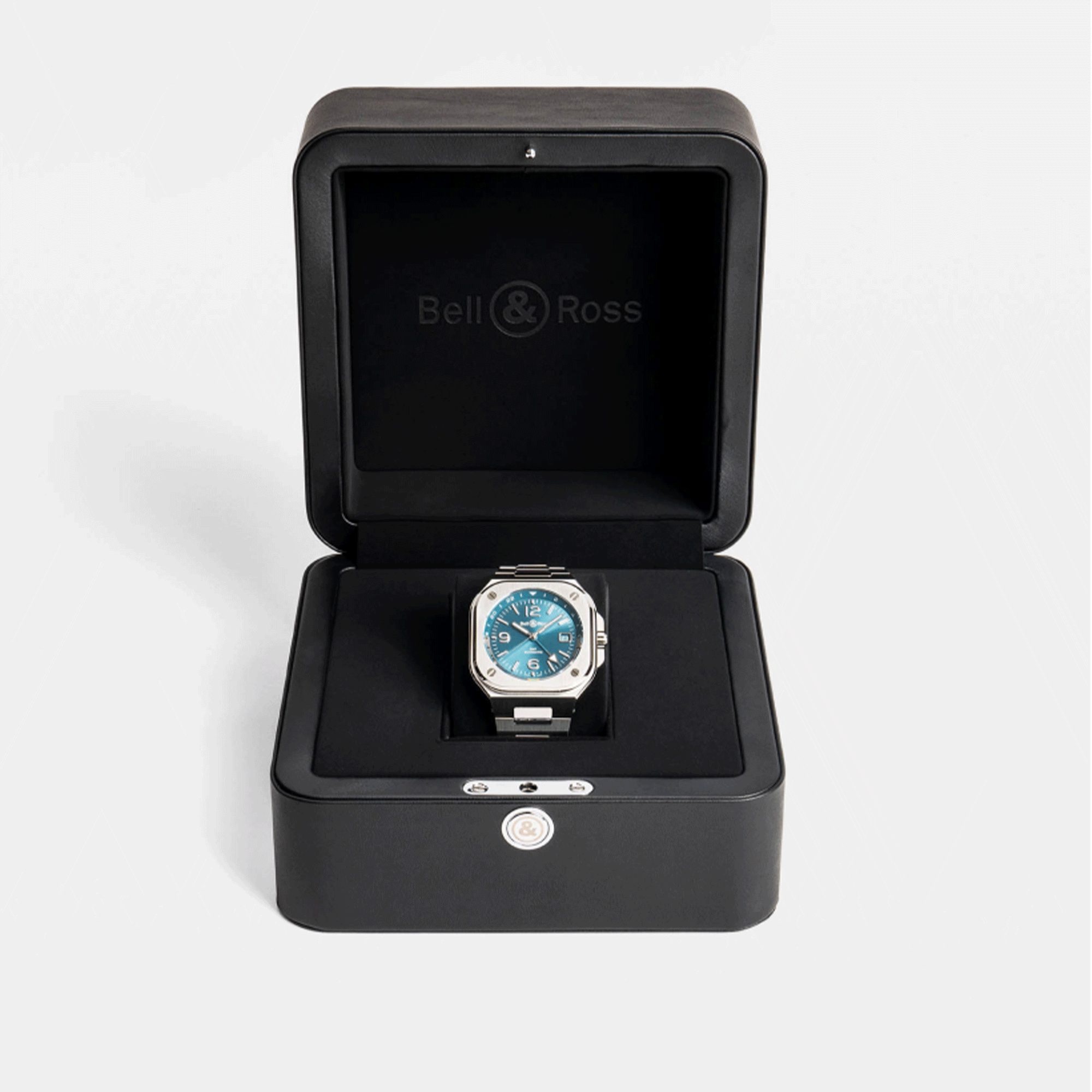 Montre Bell & Ross BR 05 GMT Sky Blue automatique cadran bleu bracelet acier 41 mm