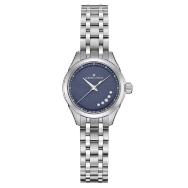 Montre Hamilton Jazzmaster Lady quartz cadran nacre bleue bracelet acier 26 mm H32111140