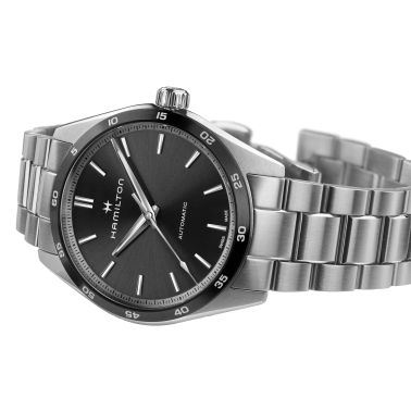 Montre Hamilton Jazzmaster Performer automatique cadran noir bracelet acier 38 mm H36205130
