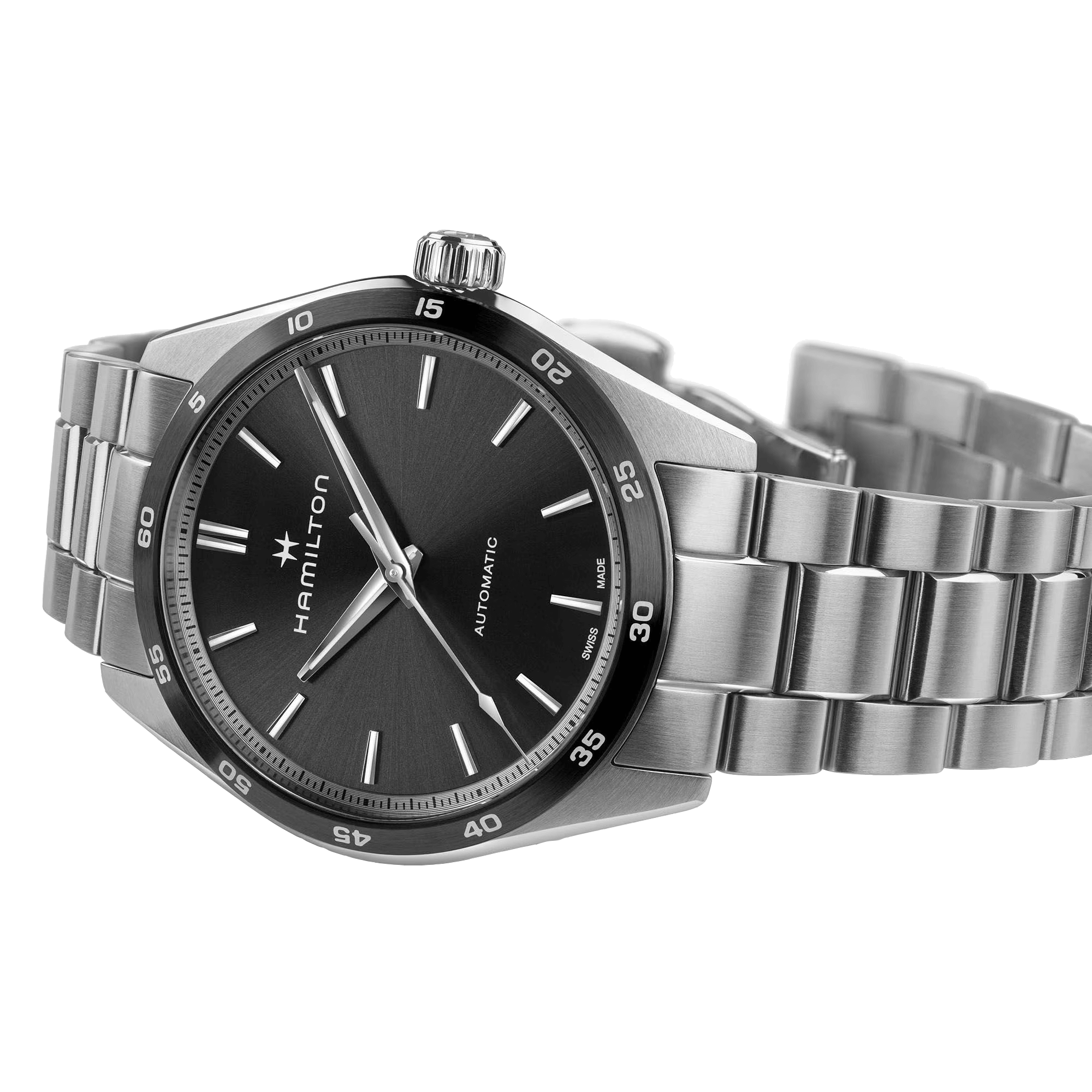 Montre Hamilton Jazzmaster Performer automatique cadran noir bracelet acier 38 mm H36205130