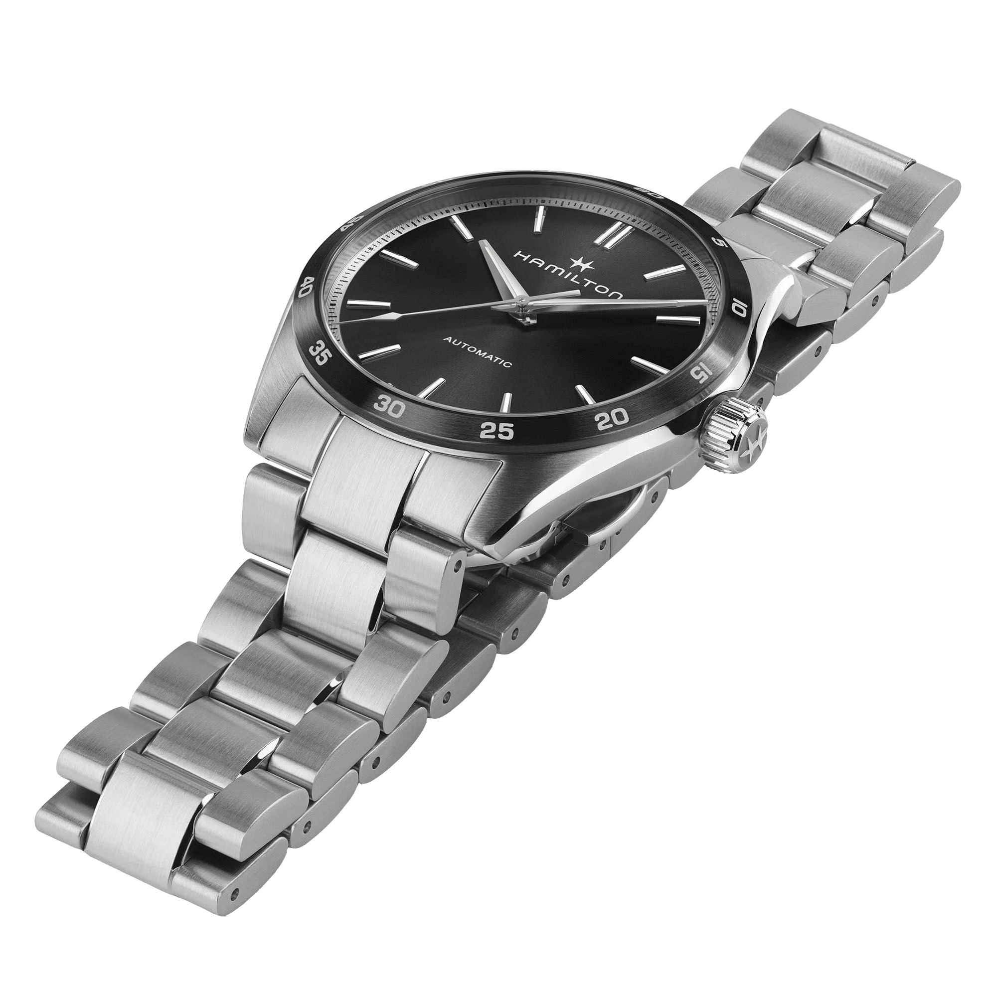 Montre Hamilton Jazzmaster Performer automatique cadran noir bracelet acier 38 mm H36205130