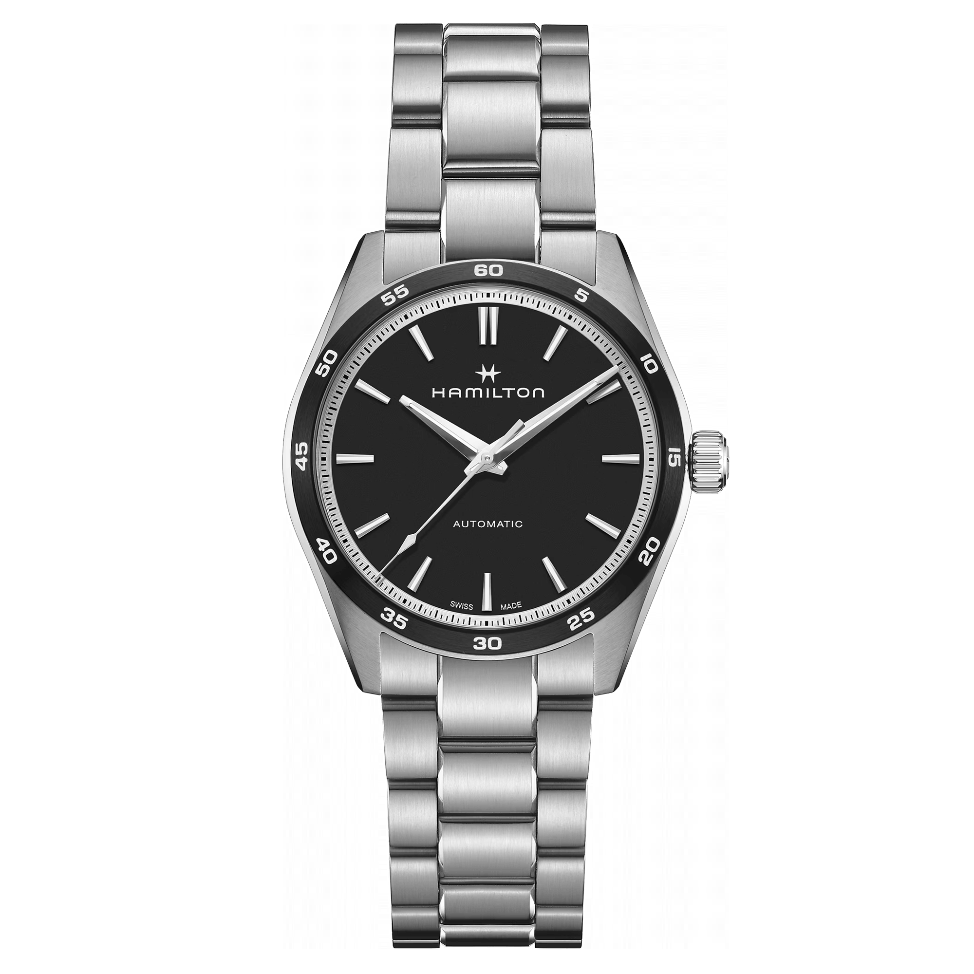 Montre Hamilton Jazzmaster Performer automatique cadran noir bracelet acier 38 mm H36205130