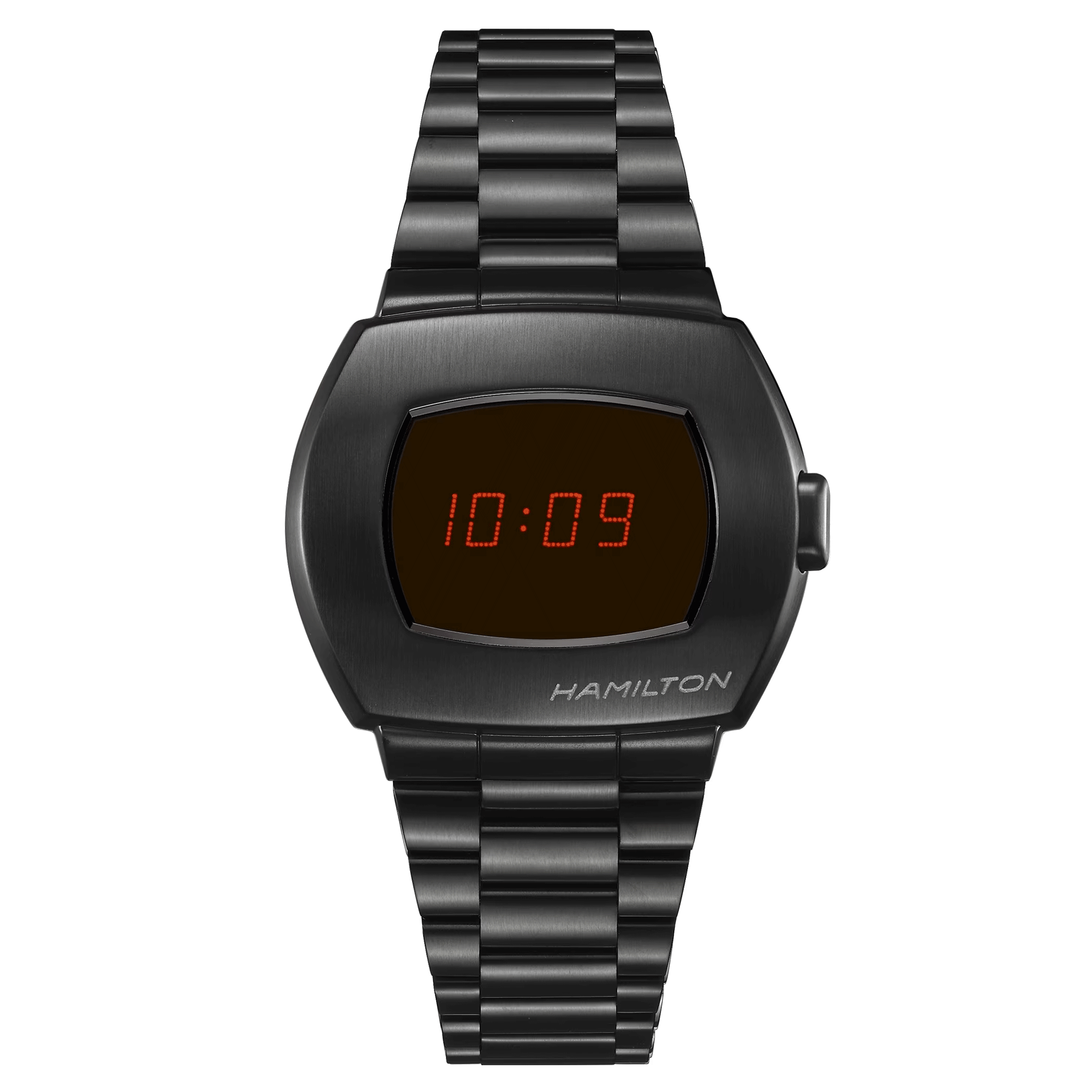 Hamilton American Classic PSR Digital PVD black quartz steel LED display watch 40.8 mm