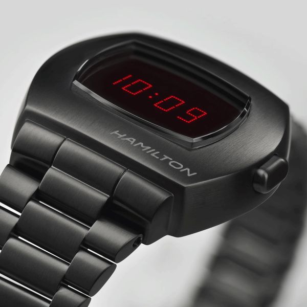 Hamilton American Classic PSR Digital PVD black quartz steel LED display watch 40.8 mm