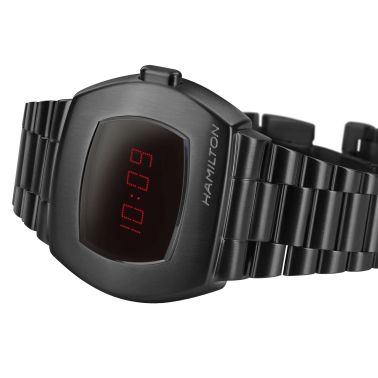 Hamilton American Classic PSR Digital PVD black quartz steel LED display watch 40.8 mm