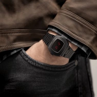 Montre Hamilton American Classic PSR Digital PVD noir quartz acier affichage LED 40,8 mm H52404130