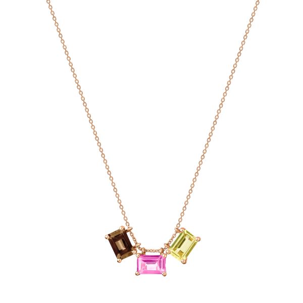 Collier Ginette NY 3 mini Cocktail on Chain en or rose COK4
