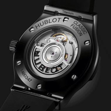 Hublot Classic Fusion Black Magic automatic watch black dial black rubber strap 42 mm